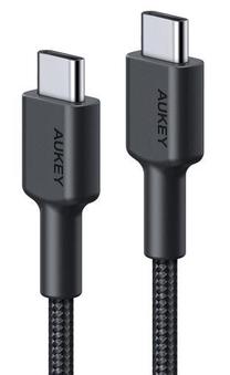 Kabelis Aukey CB-CC3, 2 x USB Type C, 300 cm, juoda sp., 60 W