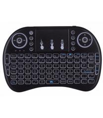 Bezvadu spēļu tastatūra Mini QWERTY, melna krās.