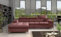 Kampinė sofa Ricardo Monolith 63, rožinė sp., kairinė, 205 x 280 cm x 90 cm