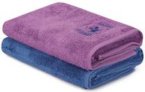Vannas dvieļu komplekts Beverly Hills Polo Club Bath Towel Set 402, ceriņu krās./zilimelns krās., 140 cm x 70 cm, 2 gab.