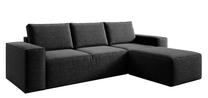 Kampinė sofa Silla Marte 10, juoda sp., dešininė, 204 x 302 cm x 95 cm