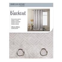 Blackout aizkari AmeliaHome Blackout Caspe Eyelets, sudraba krās., 140 cm x 250 cm