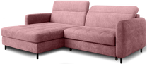 Kampinė sofa - lova Gomsi Touch 24, rožinė sp., kairinė, 165 x 228 cm x 100 cm