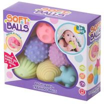 Сенсорный мяч, сенсорика, манипуляция Soft Balls, многоцветный, 6 шт.