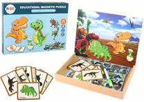 Магнитный пазл Lean Toys Theme Of Dinosaurs World, многоцветный