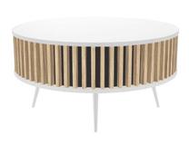 Kavos staliukas Ronda, aukso sp./balta sp., 90 cm x 90 cm x 46 cm