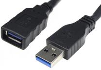 Vads Brackton USB 3.0 male, USB 3.0 female, 2 m, melna krās.