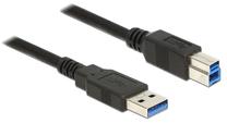 Vads Delock USB 3.0 / USB 3.0 USB 3.0 A male, USB 3.0 B male, 0.5 m, melna krās.
