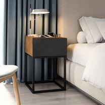 Naktinis staliukas Avorio SF-AVO-B-STN40, ruda sp./juoda sp., 60 cm x 40 cm x 40 cm