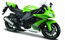 Игрушечный мотоцикл Maisto Kawasaki Ninja ZX 10R 9909766, 1:12, зеленый цв.