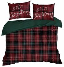 Kalėdinis patalynės užvalkalų komplektas Noellie Merry Christmas PTT-019, raudonas/žalias, 160 x 200 cm