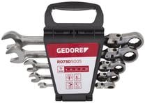 Komplekts Gedore Flexible Head Combination Ratchet Spanner, 8 - 19 mm, 5 gab.