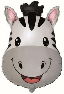 Balons figūriņa Flexmetal Zebra, balta krās./melna krās./pelēka krās.