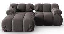Kampinė sofa Micadoni Home Bellis MIC_SET4L_2_F1_BELLIS11, tamsiai pilka sp., kairinė, 191 x 157 cm x 62 cm