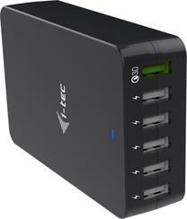 Telefono įkroviklis i-Tec, USB, juoda sp., 52 W