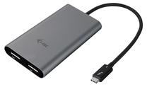 Adapteris i-Tec Thunderbolt 3 Dual Display Port Adapter Thunderbolt, Displayport, 0.27 m, melna krās.