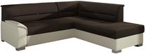 Kampinė sofa Bergen Sawana 26, Soft 33, ruda sp./smėlio sp., dešininė, 214 x 247 cm x 83 cm