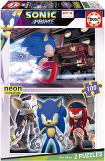 Пазл 2in1 Educa Sonic Prime Neon, 28 см x 40 см, 200 шт., многоцветный