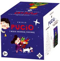 Dėlionė Pucio and Misia Dress Up Chrismas Tree 78239, 50 cm x 35 cm, 22 vnt., žalia sp.