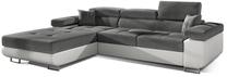Kampinė sofa Armando Sawana 05, Soft 17, balta sp./tamsiai pilka sp., kairinė, 280 x 205 cm x 90 cm