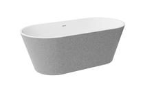 Vonia, laisvai pastatoma Besco Deeva Glam, 150 cm x 75 cm x 58 cm, ovalas, sidabro sp./juoda sp.