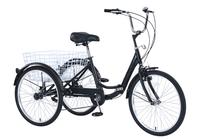 Dviratis miesto Louke Tricycle, 26 ", 24" rėmas, juoda sp., su krepšeliu