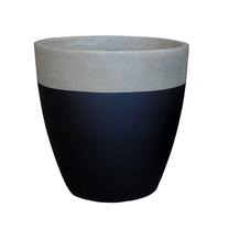 Puķu pods Domoletti RP18-045_M, cementa, Ø 30 cm, melna krās.