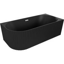 Vonia su sienele, laisvai pastatoma Mexen Gia Right, 150 cm x 75 cm x 58 cm, ovalas, matinio nikelio sp./matinė juoda sp.