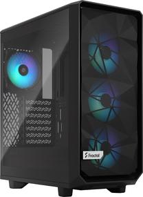 Kompiuterio korpusas Fractal Design Meshify 2 Compact Lite RGB TG Light Tint FD-C-MEL2C-05, juoda sp.