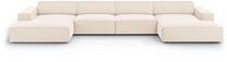 Sofa Micadoni Home Jodie Velvet Panoramic 6 Seats, šviesiai ruda sp., 364 x 166 cm x 70 cm