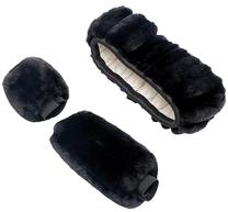 Stūres pārvalki Bottari Fluffy Kit, melna krās., 3 gab.