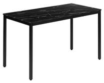 Valgomojo stalas ModernHome, juoda sp./marmuro sp., 120 cm x 60 cm x 73.5 cm