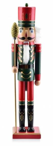 Ziemassvētku dekors Mondex Santa Lila Nutcracker HTO5046-SW, 51 cm, melna krās./sarkana krās.