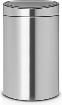 Prekė su pažeista pakuote, Šiukšliadėžė Brabantia Touch Matt Steel 114823, sidabro sp., 40 l, 72.7 cm x 43.5 cm