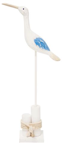 Kalėdinė dekoracija, "Paukštis" Home4you, 42 cm, mėlyna sp./balta sp.