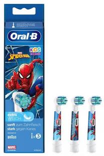 Elektrinio dantų šepetėlio galvutė Oral-B Spider-Man, mėlyna sp./balta sp., 3 vnt.
