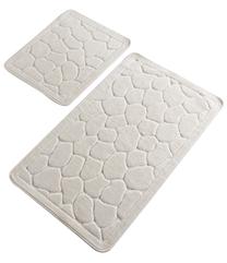 Vonios kilimėlių rinkinys Foutastic Lino 359CHL1553, balta sp., 100 cm x 60 cm