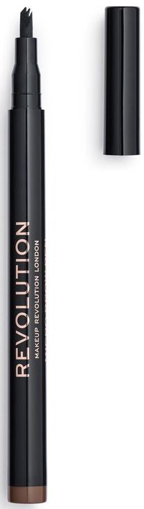 Uzacu zīmulis Makeup Revolution London Micro Brow, 1 ml, brūna krās. medium brown