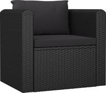 Õuetool VLX Garden Sofa 46555, must v.