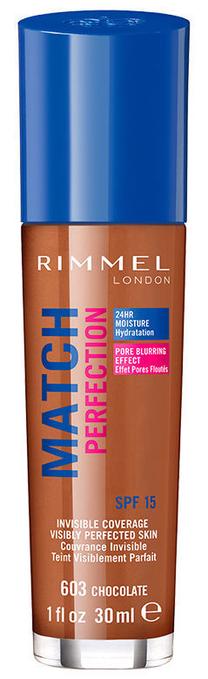 Šķidrā grima bāze Rimmel London, šokolādes krās., 603