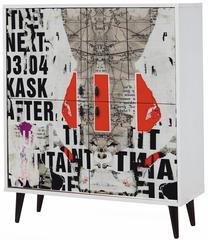 Spintelė Kalune Design Multi Purpose Article, balta sp./juoda sp./raudona sp., 36 cm x 95 cm x 111 cm