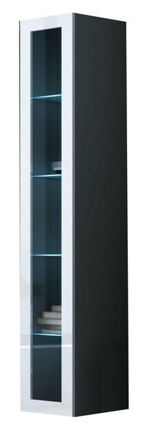 Sieninė lentyna Cama Meble Vigo 180, balta sp./pilka sp., 180 cm x 30 cm x 40 cm