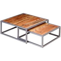 Kavos staliukas VLX 244232, ruda sp., 65 cm x 65 cm x 26 cm