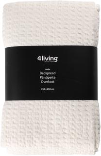 Lovatiesė 4Living Waffle 335004, balta sp., 250 cm x 250 cm