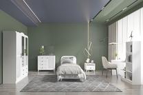 Miegamojo baldų komplektas Kalune Design Nil 810, vidaus, balta sp.