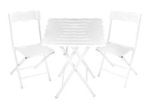 Āra mēbeļu komplekts Kalune Design Bistro, balts krās., 2 sēdvietas