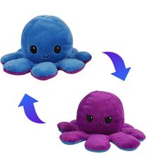 Mīkstā rotaļlieta Emotion Octopus, zila krās./violeta krās., 10 cm