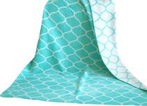 Pledi Greno Glamour KET-04, balts krās./piparmētra (mint) krās., 150 cm x 200 cm
