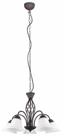 Lampa karināms Trio Rustica 101000524, E14, 5 x 40 W, balta krās. / pelēka krās.