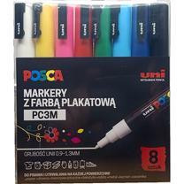 Teksto žymeklis Posca PC-3M, 0.9 - 1.3 mm, įvairių spalvų, 8 vnt.